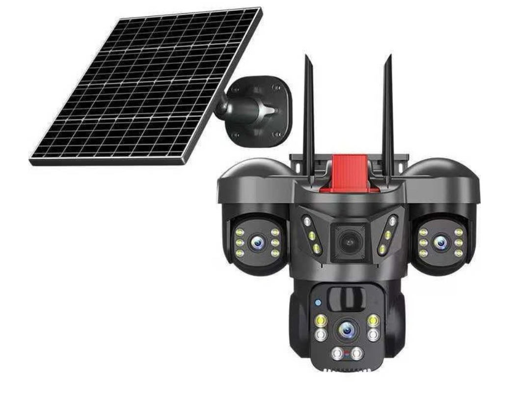 دوربین مداربسته مینی اسپیددام سیمکارتی خورشیدی 3 لنز 12 مگاپیکسل V380 PRO فروشگاه پویا گستر آذراوغلو