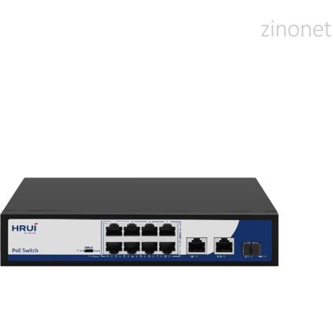 سوئیچ شبکه اچ آر یو آی مدل HR901-AF-821GNS دارای ۸ پورت PoE